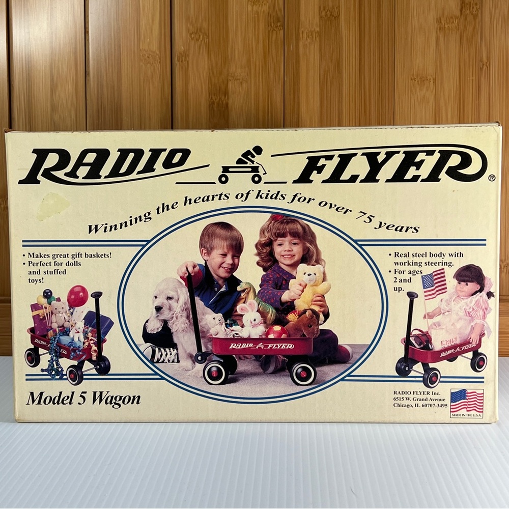 VTG NEW Radio Flyer Wagon Miniature Red Steel Metal 12”  Collectible Steerable